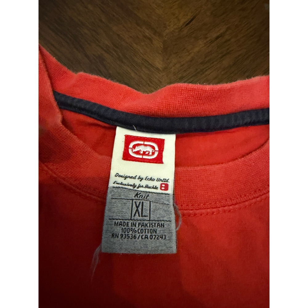 Ecko Unltd Mens XL Red White Blue Colorblock Graphic T-Shirt Buckle Exclusive - Picture 3 of 6